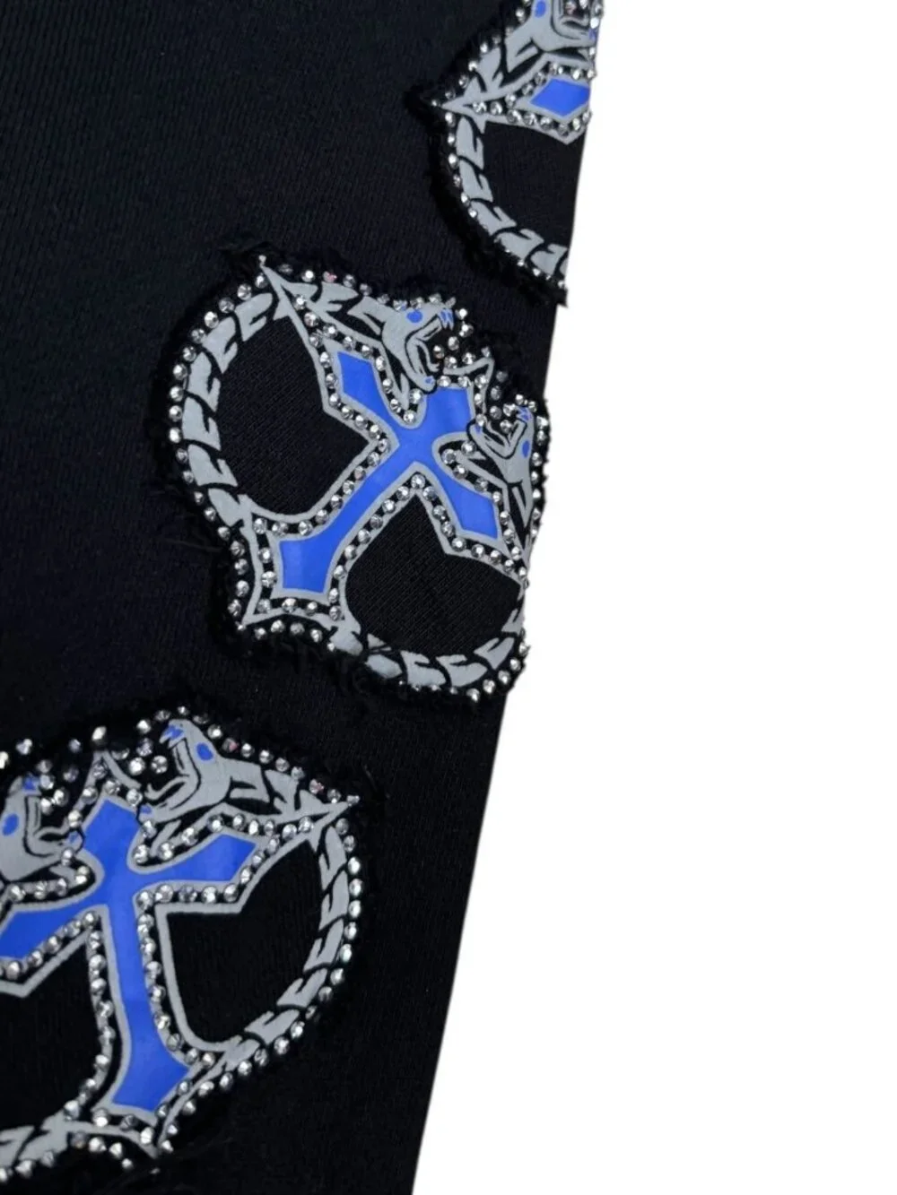 LOST INTRICACY Luxury Streetwear Rap Black Blue Hoodie Sweatshirt Mens XL